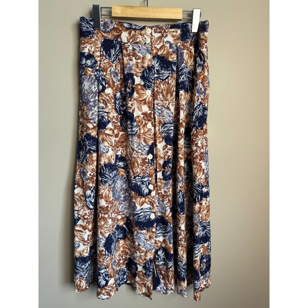 Brody Myles Vintage Floral Button Front Midi Skirt 11/12 Cottagecore 90s Retro
